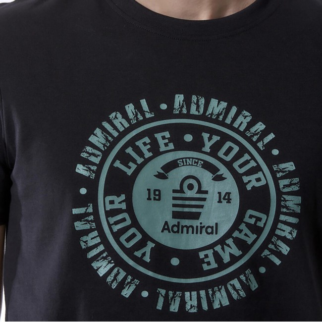 Ανδρικό Μπλουζάκι T-Shirt Button Admiral Μαύρο