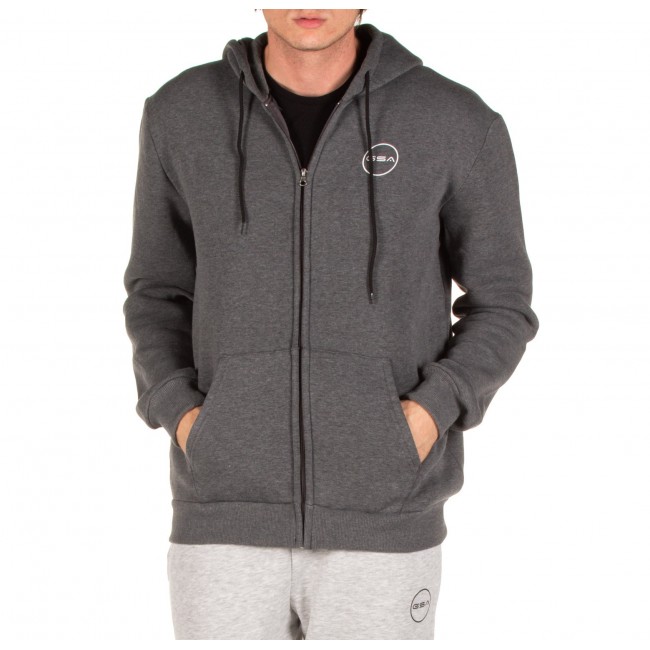 GSA MEN Supercotton Zipper Hoodie CHARCOAL