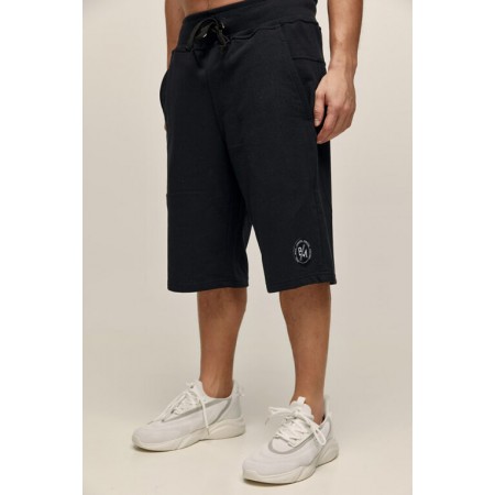Βερμούδα φούτερ με φερμουάρ στη δεξιά τσέπη 1290 Μαύρο