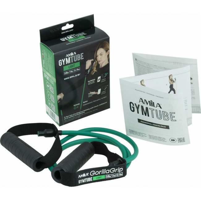 Λάστιχο με Λαβές Gym Tube Gorilla Grip Πράσινο-Μαλακό Amila 96652