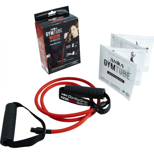 Λάστιχο με Λαβές Gym Tube Gorilla Grip Κόκκινο-Μεσαίο Amila 96653