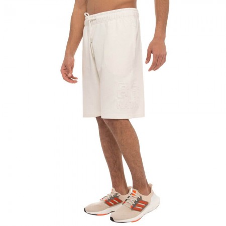 BE:NATION ESSENTIALS TERRY SHORTS WITH EMBOSSED LOGO Εκρού