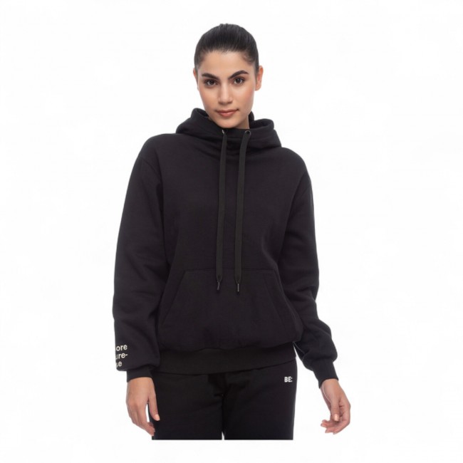 Be:NationΓυναικείο Φούτερ Μαύρο