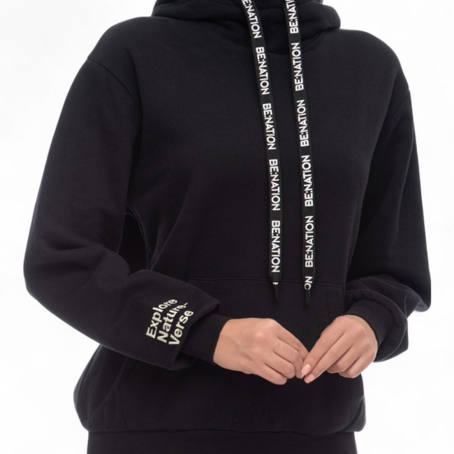 Be:NationΓυναικείο Φούτερ Μαύρο