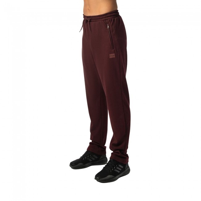 BE NATION STRAIGHT TERRY ZIP PANT Μπορντ΄ω