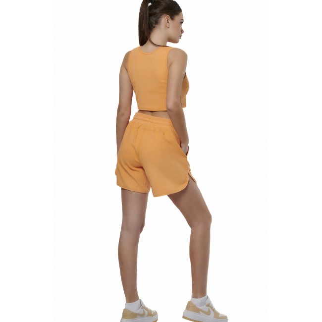 ΓΥΝΑΙΚΕΙΟ WAFFLE CROP ΑΜΑΝΙΚΟ PAPAYA ORANGE ΓΥΝΑΙΚΕΙΟ WAFFLE CROP ΑΜΑΝΙΚΟ PAPAYA ORANGE