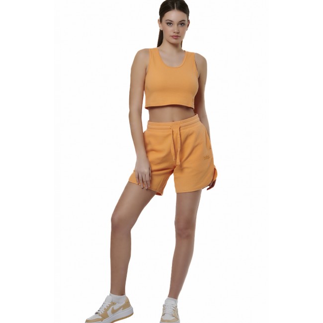 ΓΥΝΑΙΚΕΙΟ WAFFLE CROP ΑΜΑΝΙΚΟ PAPAYA ORANGE ΓΥΝΑΙΚΕΙΟ WAFFLE CROP ΑΜΑΝΙΚΟ PAPAYA ORANGE