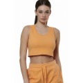 ΓΥΝΑΙΚΕΙΟ WAFFLE CROP ΑΜΑΝΙΚΟ PAPAYA ORANGE ΓΥΝΑΙΚΕΙΟ WAFFLE CROP ΑΜΑΝΙΚΟ PAPAYA ORANGE