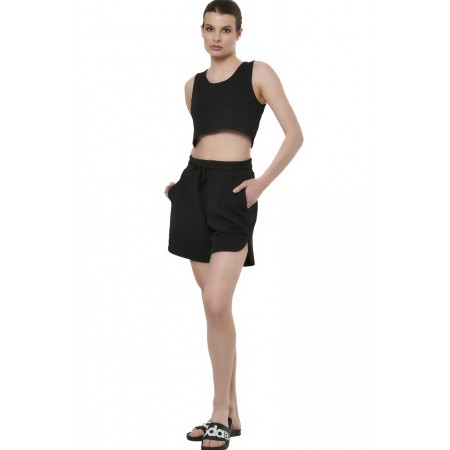 ΓΥΝΑΙΚΕΙΟ WAFFLE CROP ΑΜΑΝΙΚΟ Κωδικός 041515-01-BLACK