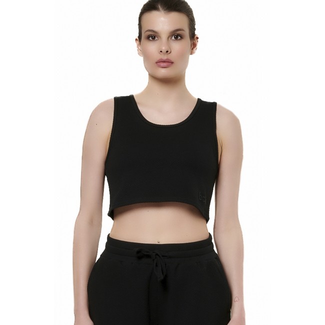 ΓΥΝΑΙΚΕΙΟ WAFFLE CROP ΑΜΑΝΙΚΟ Κωδικός 041515-01-BLACK