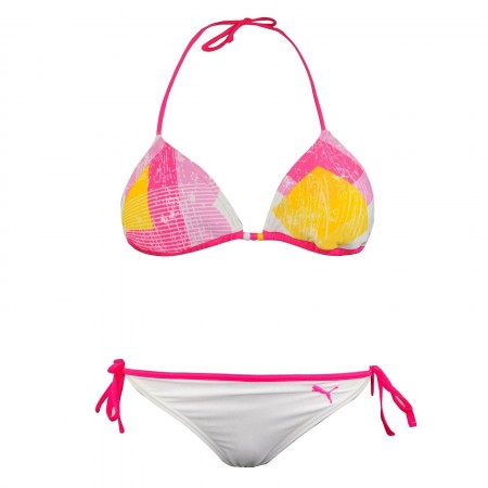 Puma Triangle Bikini Reversible White Pink Swimwear