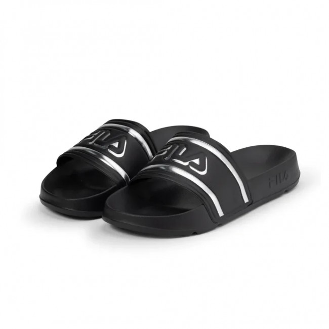 Fila Morrobay Logo Γυναικείες Παντόφλες Μαύρο / Ασημί Fila Morrobay Logo Γυναικείες Παντόφλες Μαύρο / Ασημί