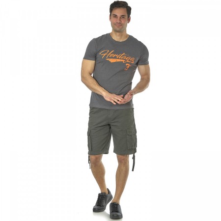 Admiral Ανδρικό T-Shirt Μπλουζάκι Cyrus Ανθρακί