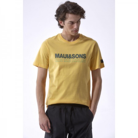 Ανδρικό Μπλουζάκι T-Shirt Water Maui&Sons Κίτρινο