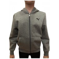 Puma Boy's Hooded Sweet Jacket Γκρι 