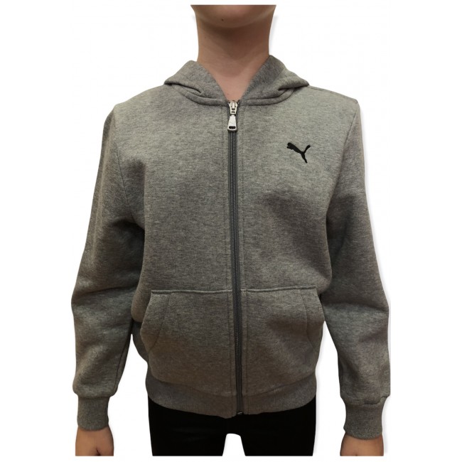 Puma Boy's Hooded Sweet Jacket Γκρι 