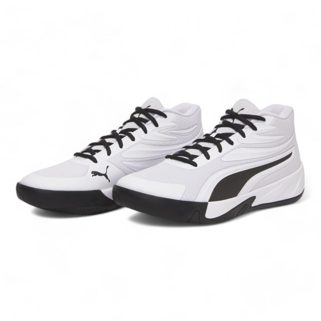 Puma Mid CourtT Pro Μπασκετικά Παπούτσια Λευκά