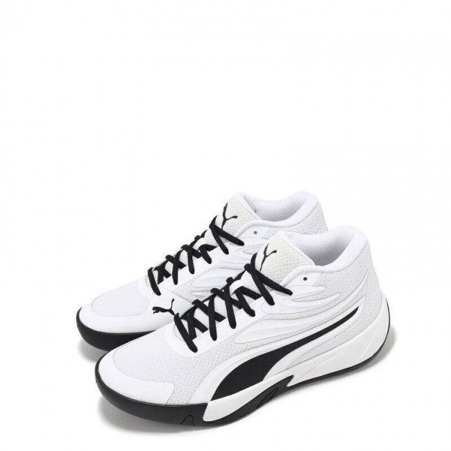 Puma Mid CourtT Pro Μπασκετικά Παπούτσια Λευκά